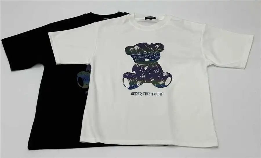 

Summer High am Cotton Polyester Blend Loose Bear ort Sve T-irt Faionable Breathable Base Layer irt Urban Sle r...