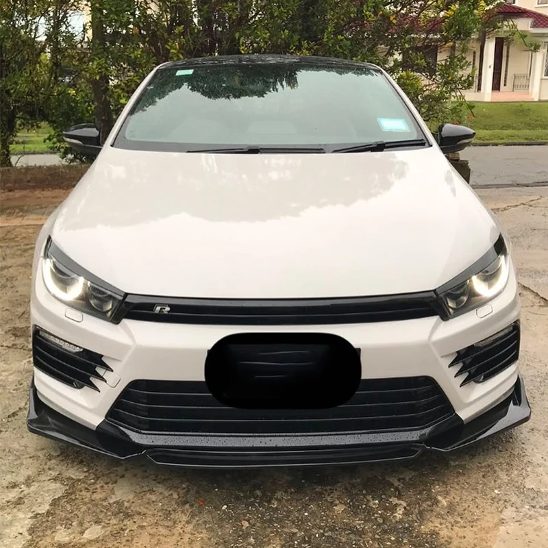 

4 шт. для VW Scirocco 2009-2025 года ABS передний диффузор для губ, бампер, сплиттер, комплект кузова, аксессуары, спойлер