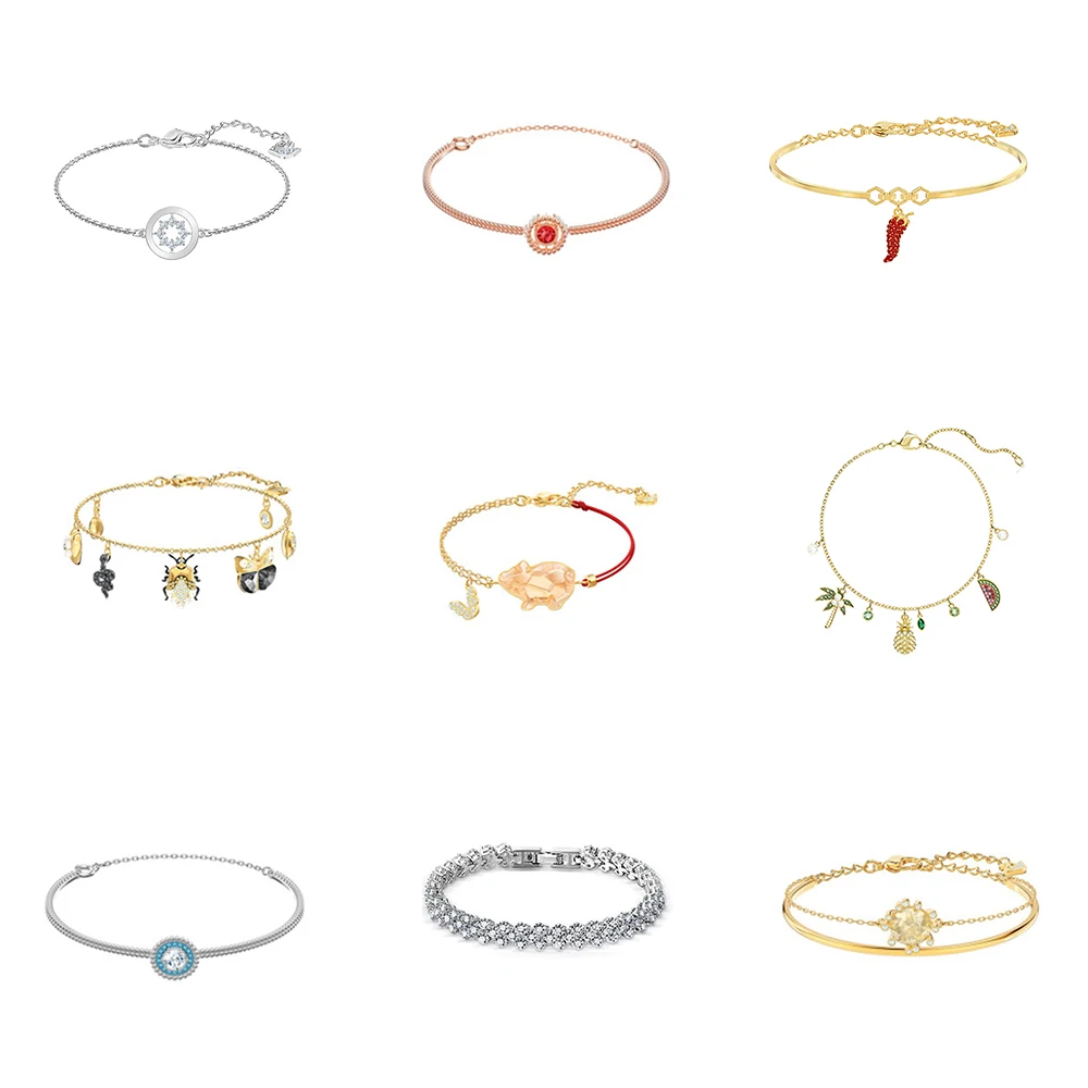 New Red Full Diamond Chili Creative Design Gold Bracelet Light Luxury Women's Accessories
