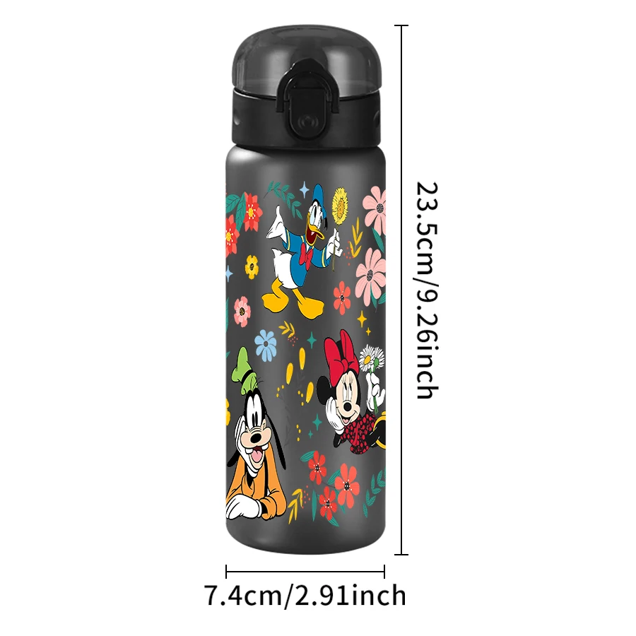 1 ชิ้น ดิสนีย์ มิกกี้ ลายดอกไม้ 26 ออนซ์ขวดน้ำพลาสติกกีฬากลางแจ้งถ้วยน้ำวันเกิด/ของขวัญกลับบ้าน