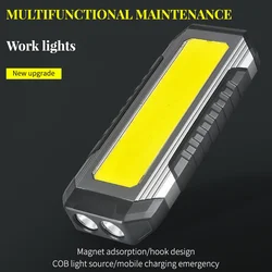 1PC LED Work Car Repair Light USB Charging Repair Light With Magnet Multifunctional COB Strong Light Flashlight