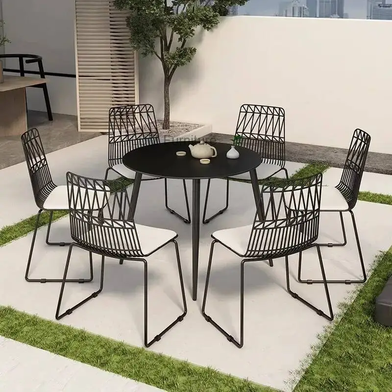 

Chic Chairs Outdoor & Iron Set, Bistro Patio Table Garden and Furniture for Café, Balcony & Home Use Outdoor Chair Set