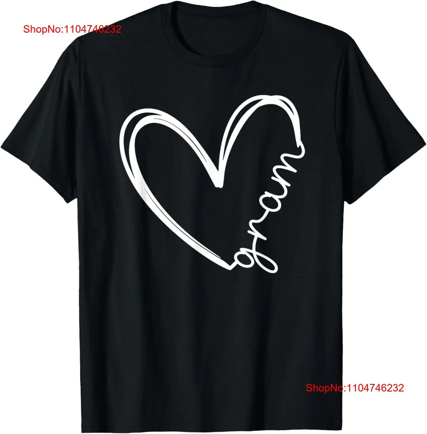 

Funny Gram Heart for Grandma Mother Day Women T Shirt vintage Washed streetwear fashion Casual designer clothes Versatile