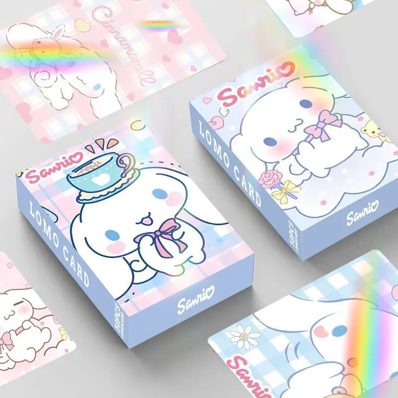 Anime Sanrio Laser Photo Card 30pcs Cute Hello Kitty Pachacco Melody Double sided Flash Collection Card DIY Wallpaper Stickers