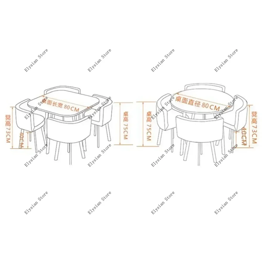 Design Office Dining Table Set 4 Chairs Study Apartmen Space Saving