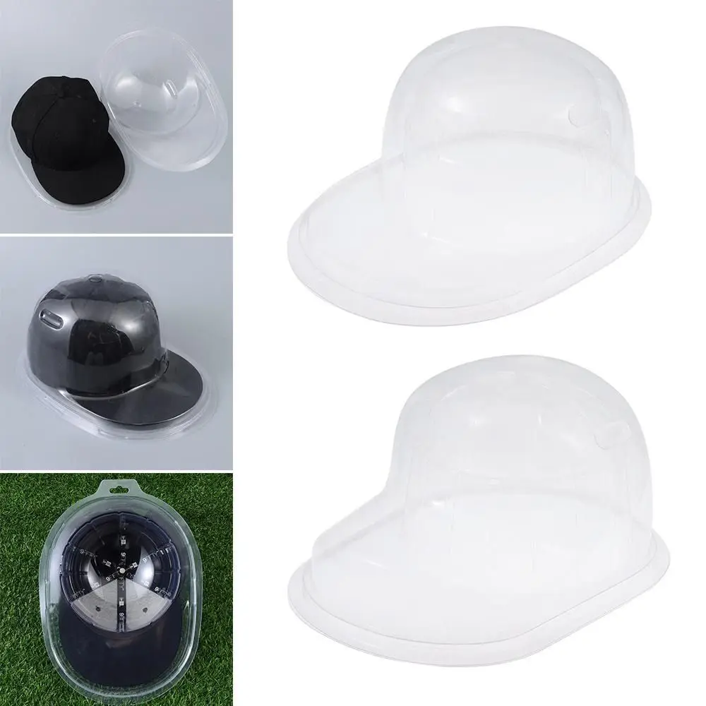 New Transparent PVC Hat Storage Box Dust-proof Curved Brim Flat/Convex Hat Protector Case Portable Flat Brim Cap Organizer Box