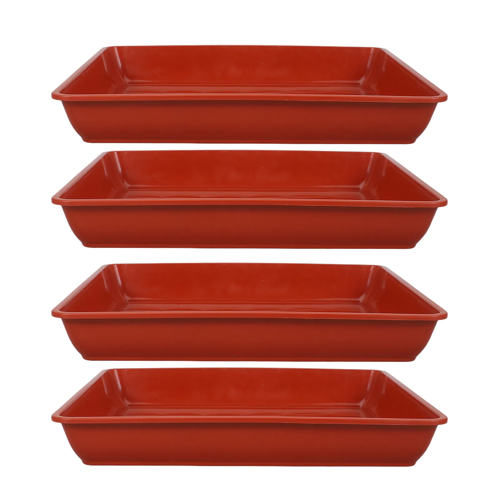 4Pcs Square Plant Pot Saucer Thick Plastic Flowerpot Base Red Indoor Balcony Planter Water Catcher Tray Flower Pot Base