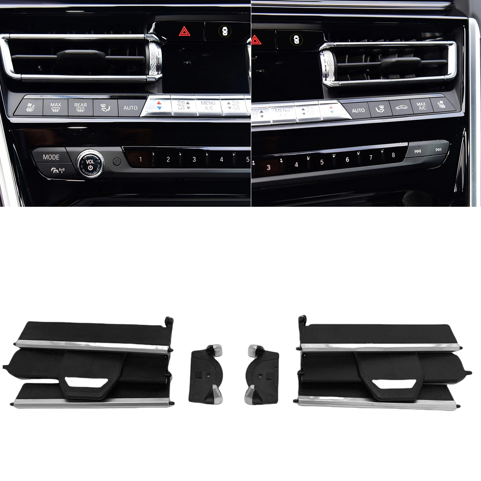 

For BMW G14 G15 G16 F91 F92 8 Series 2017-2022 Front Dashboard Center Air Vent Outlet A/C Panel Conditioning Grille Repair Kit