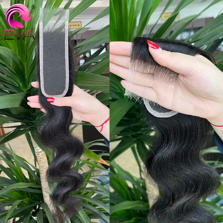 Eva Hair 2x6 HD-Spitzenverschluss, unsichtbarer HD-Spitzen-Melt-Skins-Echthaarverschluss, vorgezupft, 15,2 cm tiefer Teil, natürlicher schwarzer Verschluss – Detail 14