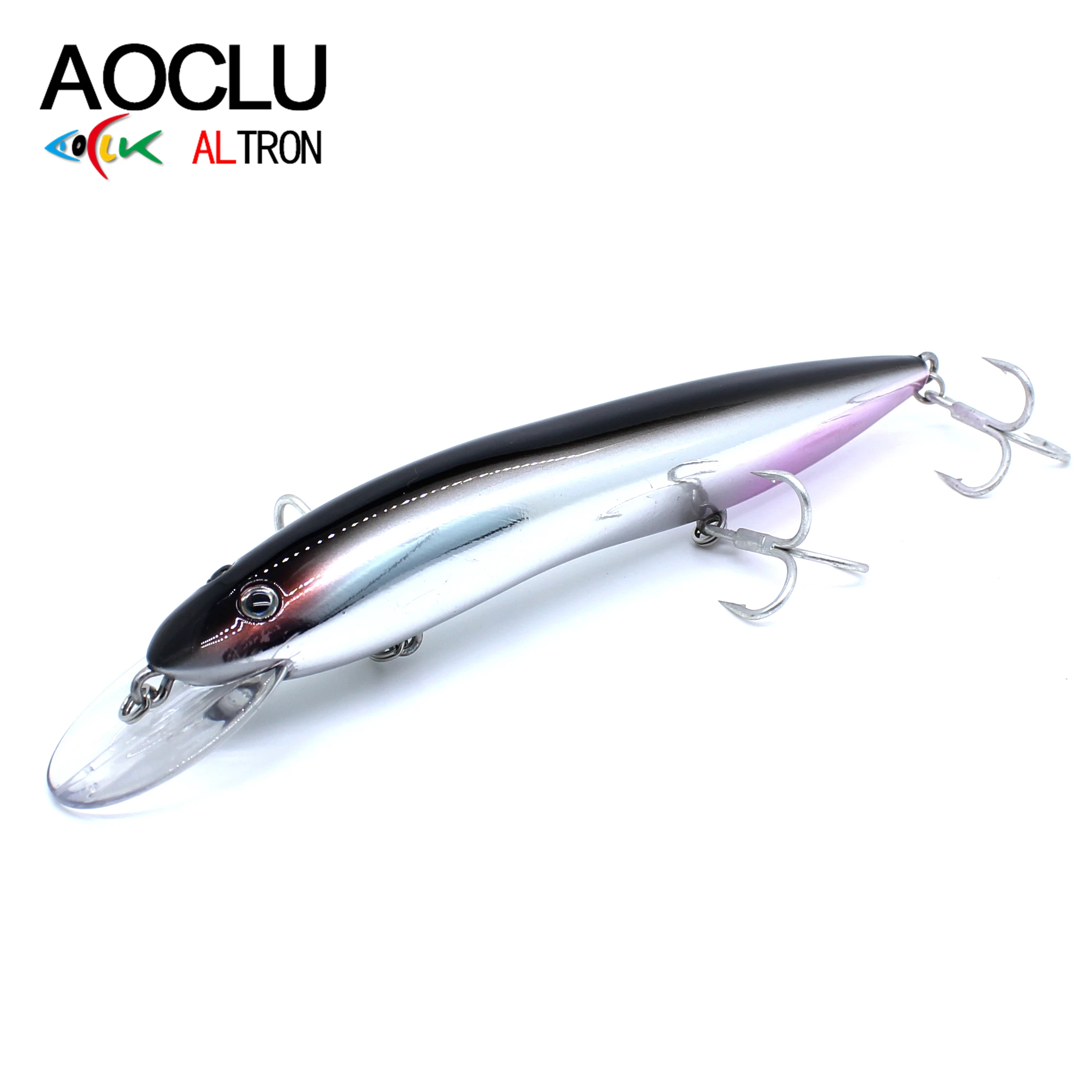 AOCLU-Hartköder für Tiefseeboot, schwimmende Minnow, Jerkbait-Rassel, Felsköder, 4 x Drillinge, japanische Qualität, 150 mm, 33 g, 1 Stück – Detail 2