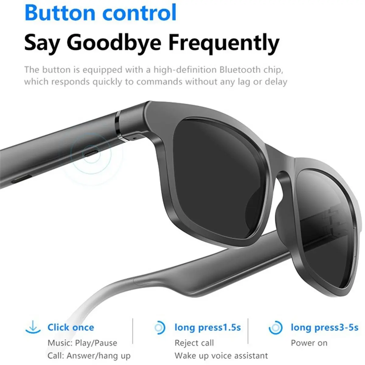 Sunglasses UV400 Earphone Bluetooth 5.4 Sport HiF Mic Call Eyeglasses Anti Blue Wireless Driving Music Headset