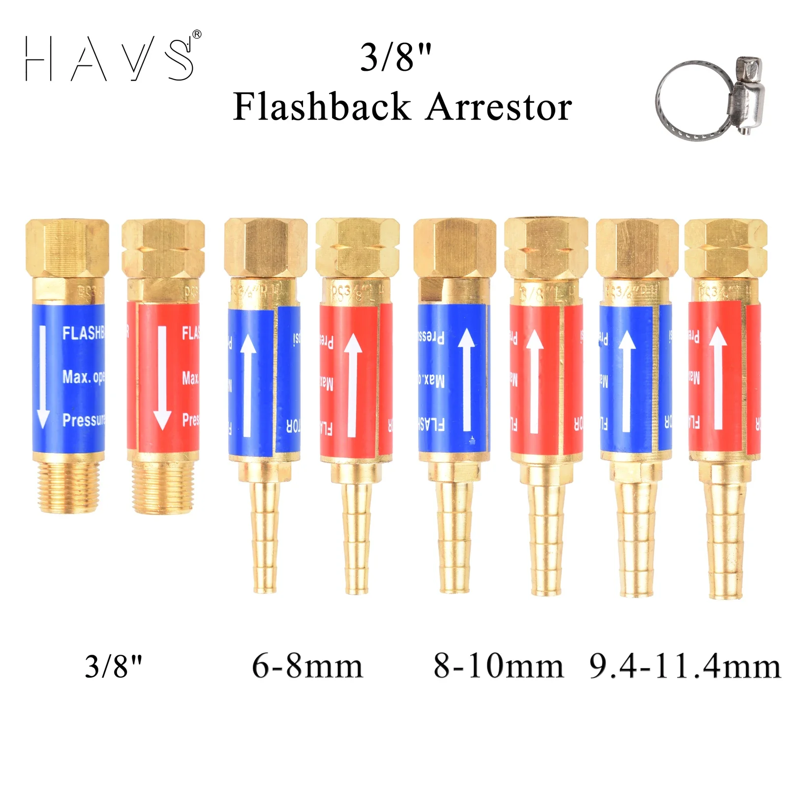 Flashback Arrestor Oxygen Acetylene Propane Check Valve Flame Buster G3/8” for Pressure Reducer Gas Regulator and Cutting Torc