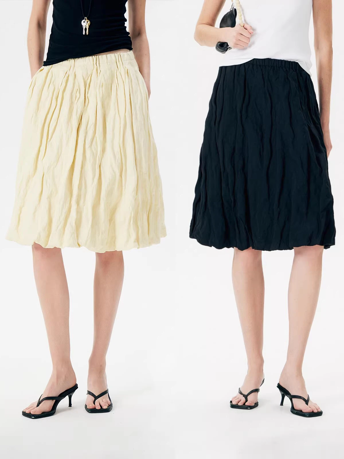 

Юбка-полусолнце женская короткая А-силуэта из металлизированного шелкового хлопкового бленда с эластичным поясом, плиссированная, с текстурой и узором в виде бутонов цветов, бренд THORNSAURA