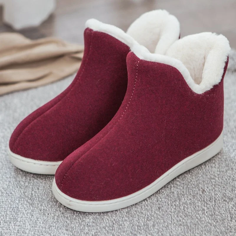 Girseaby Couples cute floor shoes boots cotton warm women\'s winter boots female ankle boots for women feminina botas