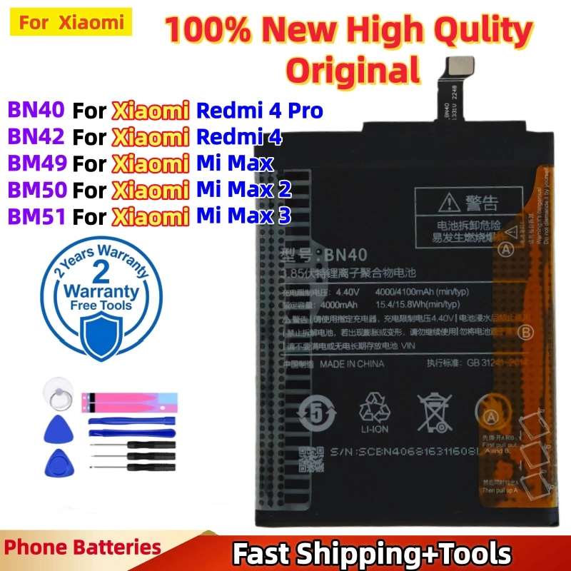 High quality Original BN40 BM50 Battery For Xiaomi Redmi 4 Pro Prime 3G RAM 32G ROM Edition Redrice 4 Redmi4 Mi Max Max2 Max3