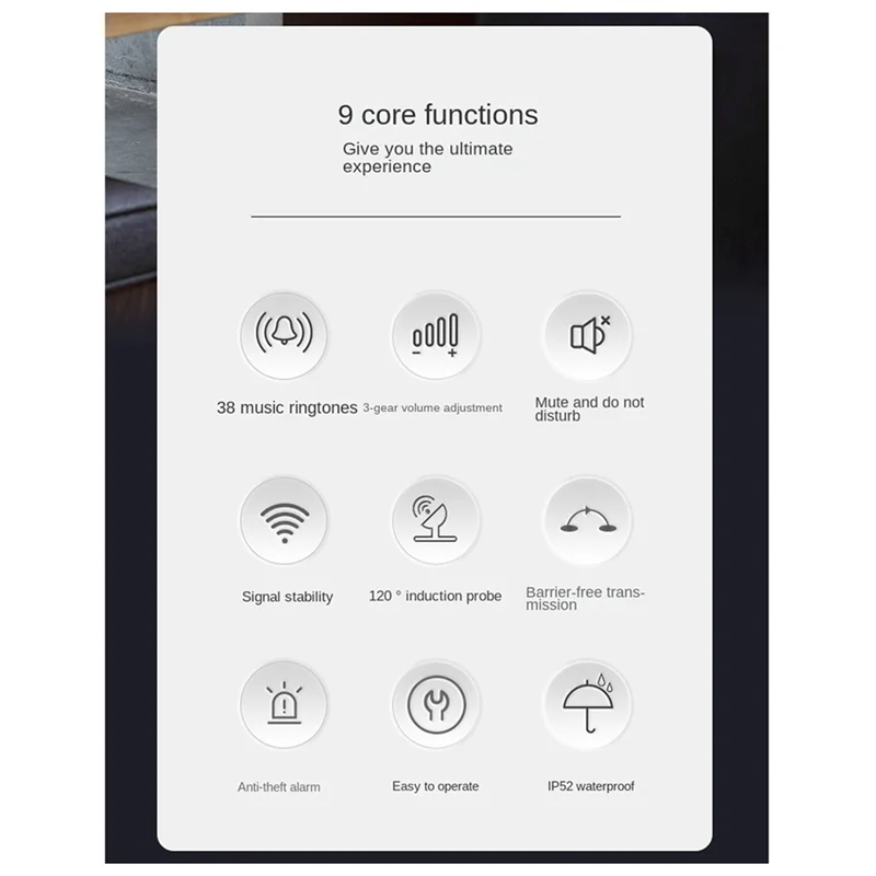 A13E-Wasserdichter drahtloser Sensor, Türklingel, Innenhof, 200 Meter Entfernung, Alarm, Shop, Ding, Willkommensgerät