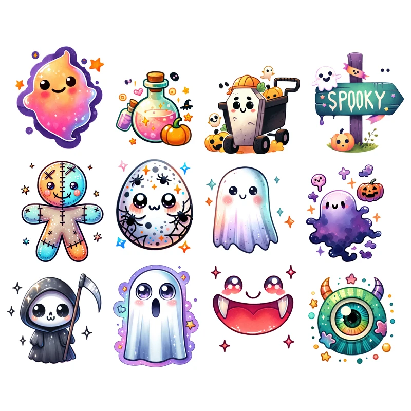 New Christmas Iron-On Transfers Patches Iron On Clothing Children Heat Printed Stickers for T-Shirt Backpacks Decal Patch Thermo