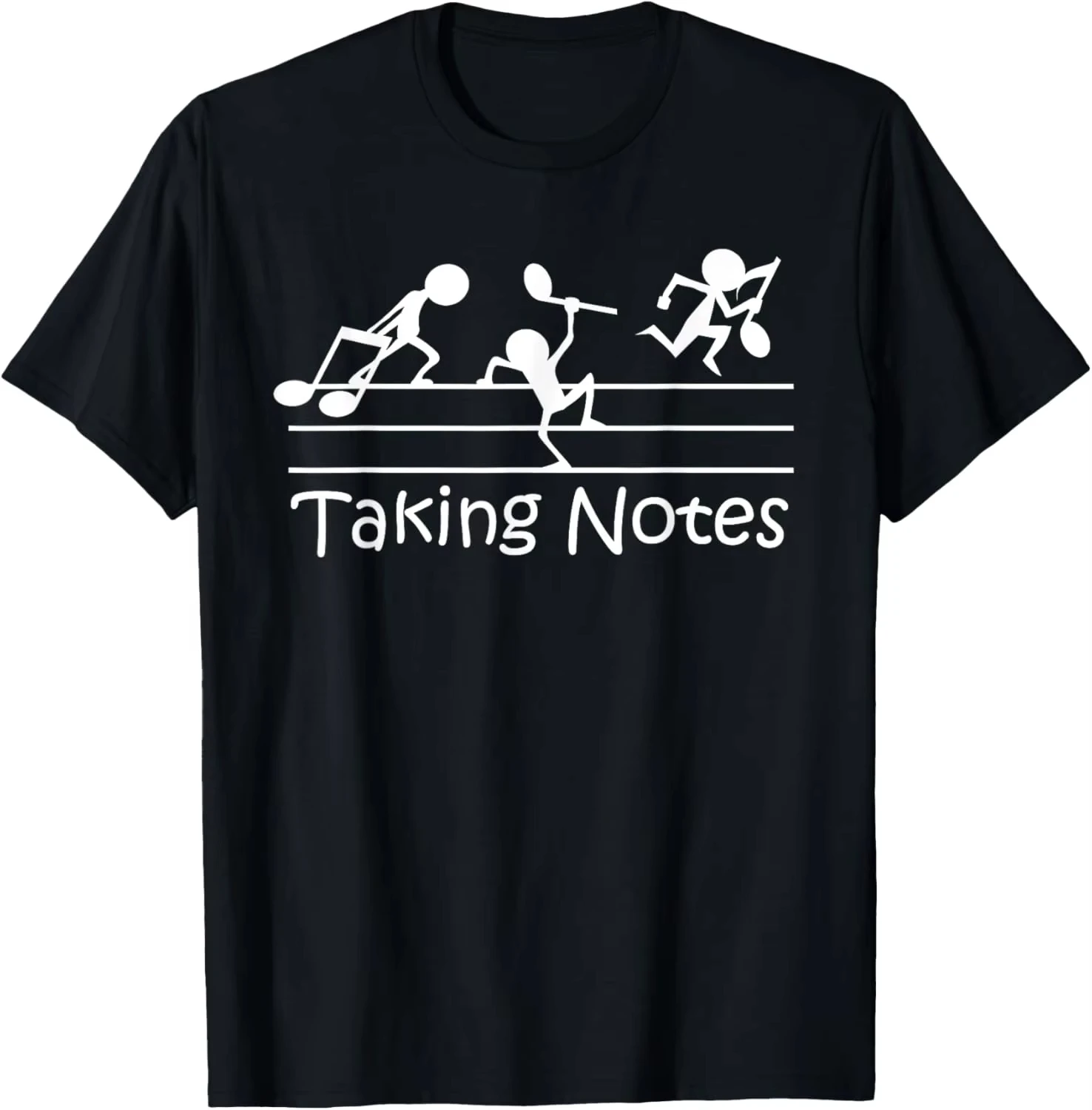 Vintage Taking Notes Musical Funny T-shirt For Music Lovers Teachers Unisex Graphic Printed Casual Tops Camiseta Hombre