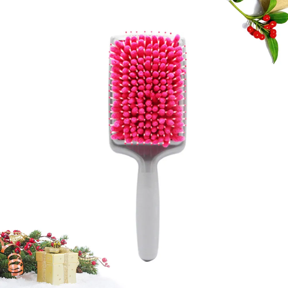 Pink Hair Drying Brush Water Absorbent Microfiber Bristles Fast Dry Detangler Comb for Wet Hair Ergonomic Grip Lightweight 6