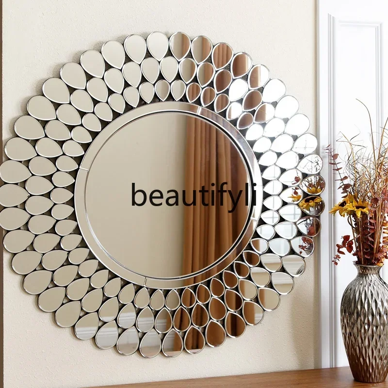 New arrive  Decorative studio wall hanging Opening entrance foyer Household barber shop Craft wall Japanese hall round mirror