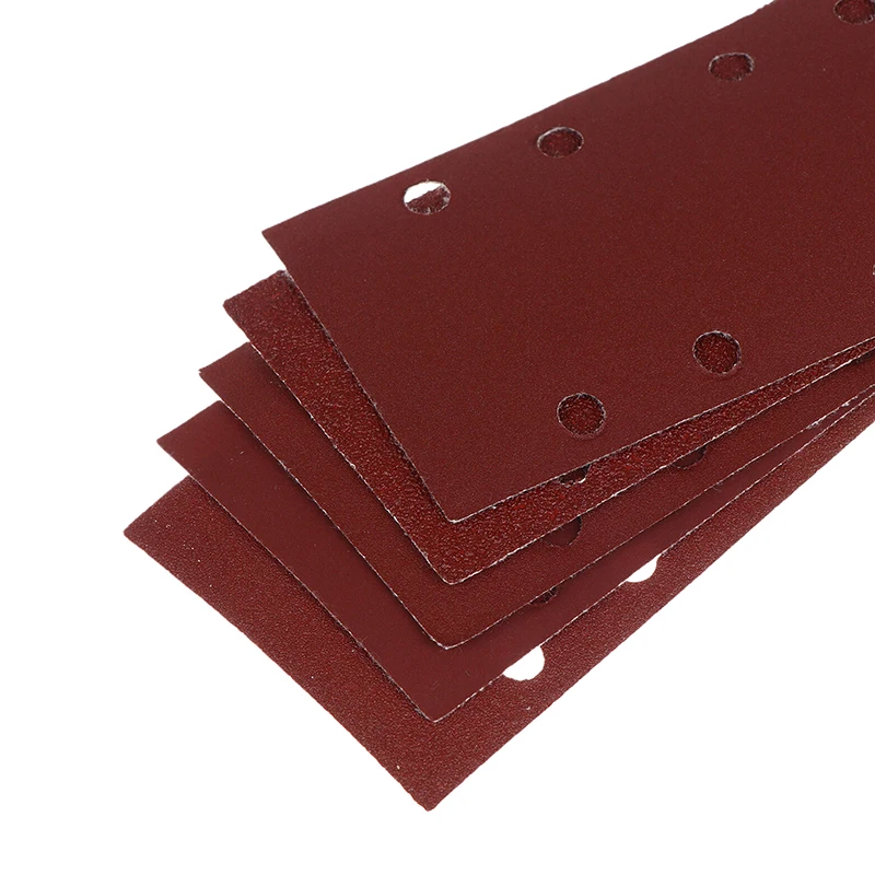 

10pcs High Quality 40-2000# Grit 8-Hole Rectangular Premium Flocked Sandpaper Sheets Self-Adhesive 185X93mm For Air Grinders