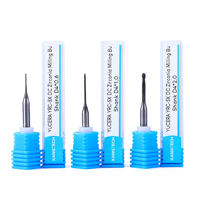 Yucera YRC-5X Zirconia DC Milling Cutters Dental Yucera Drill Burs 0.6/1.0/2.0mm High Quality