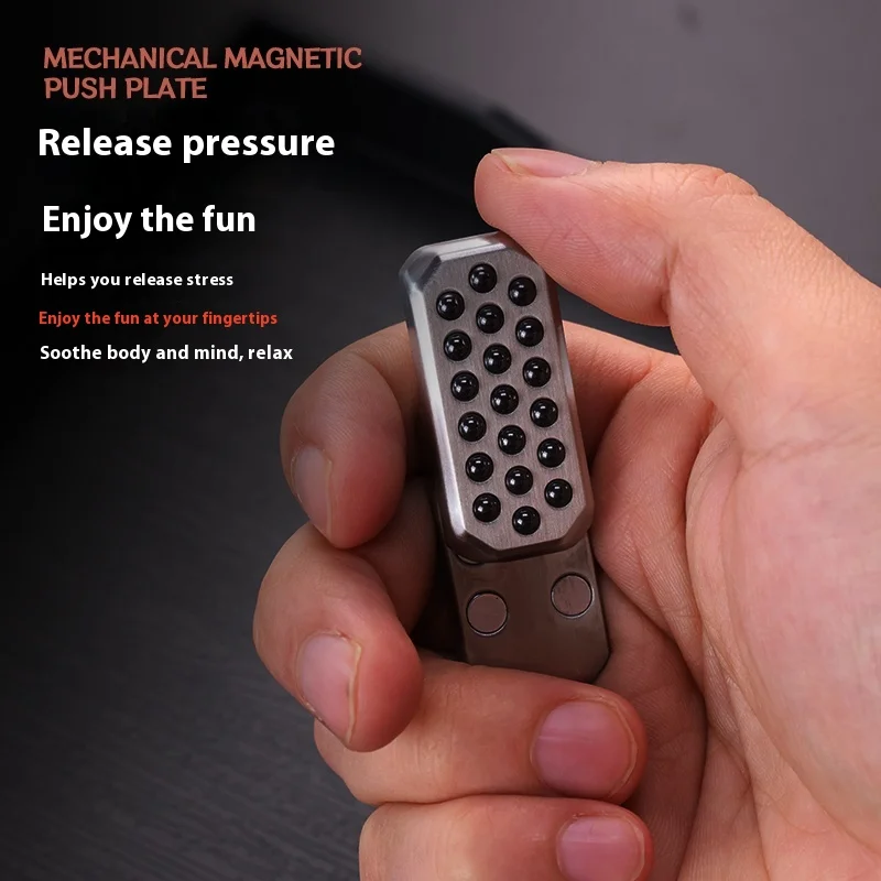 Giocattolo antistress magnetico in metallo Fidget Spinner Push Card Punta delle dita Giroscopio Edc Giocattolo di decompressione