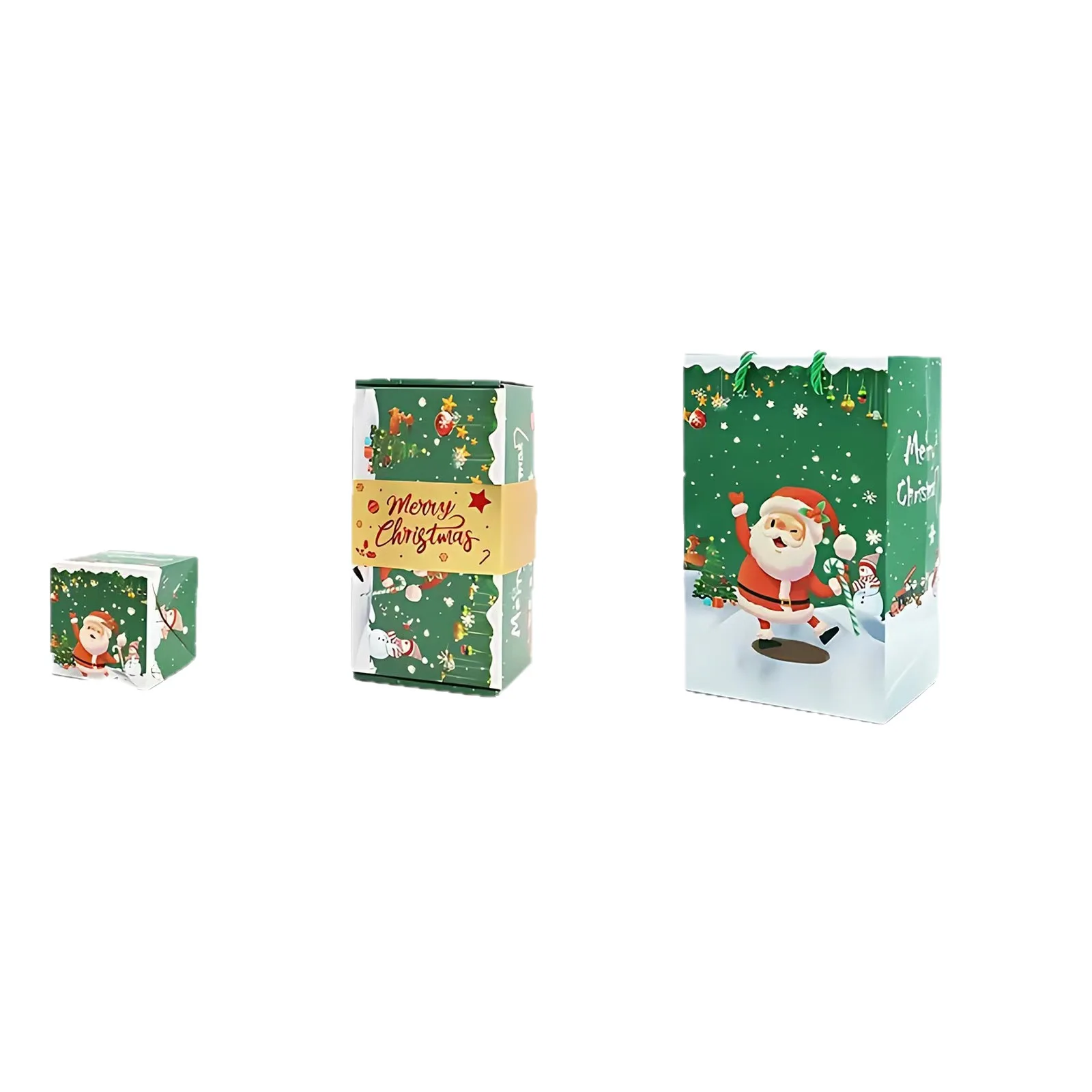 صندوق ترتد مفاجآت عيد الميلاد، هدية مفاجأة إبداعية لعيد الميلاد، صندوق هدايا مغلف أحمر قابل للطي مع حقيبة هدايا صندوق هدايا #5