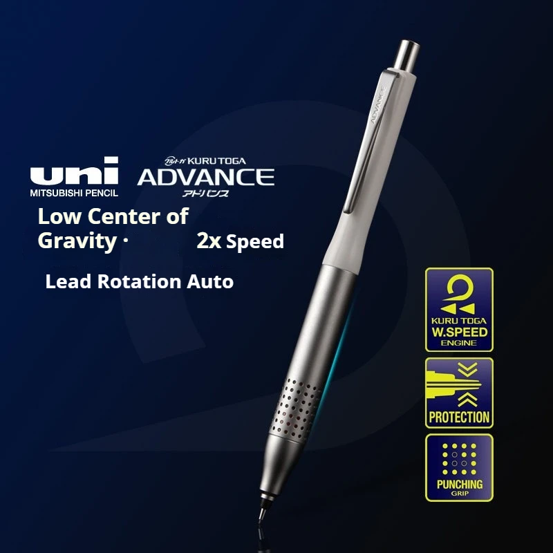 

Механический карандаш uni Kuru Toga ADVANCE M5-1030 с металлической ручкой, 2x Speed Rotation, 0.5 мм, с защитой от поломки, грифель HB, для профессионального скетчинга