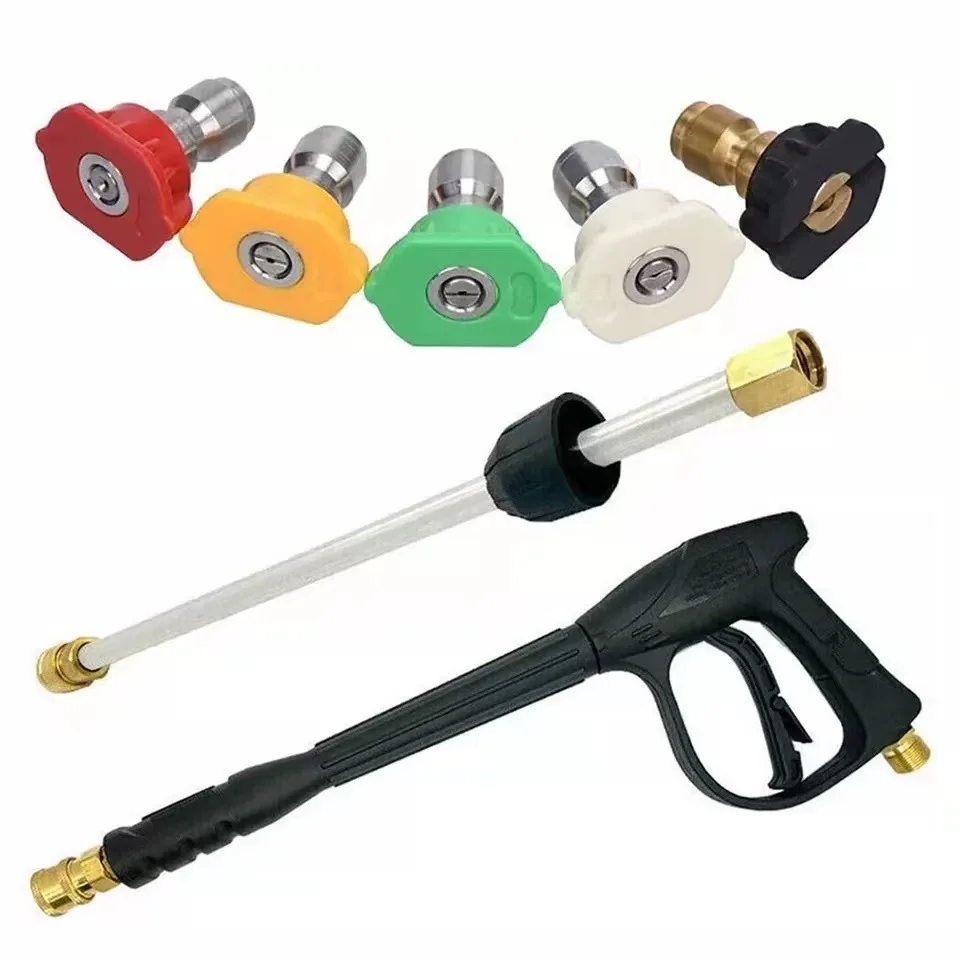 Force Pressure Washer Spray Gun & Extension Wand & Spray Tips & Turbo Nozzle, Power Washer Spray Gun Kit 3300 Psi
