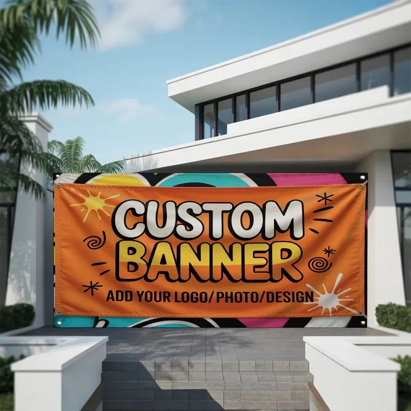 Custom Banner Flags Suitable For Personalized Logo Auto Repair Shop Memorial PhotoBirthday Club Commercial Advertising Promotion