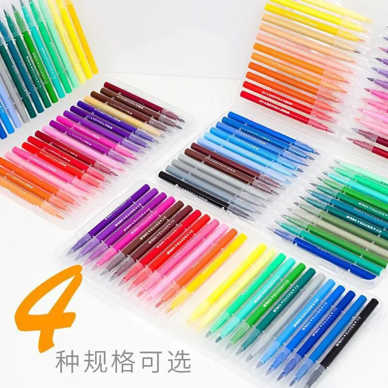 

12/18/24/36/48Pcs Fine Color Pen Set Soft Head or Hard Head Two Options for Painting and Drawing Watercolor Fine Liner Art