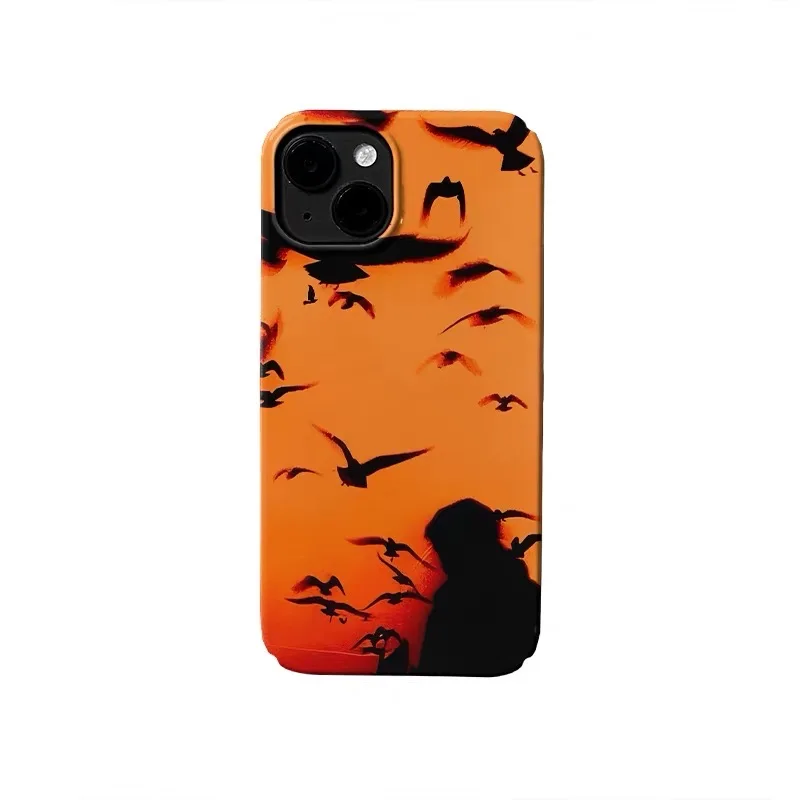 

Orange Flying Bird Cartoon Phone Case for IPhone 16E 15 14 13 Pro Max 12 Mini 11 Pro Plus Protection Ultra Thin Hard PC Cover