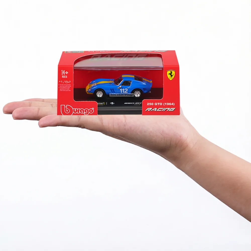Bburago 1:64 Ferrari 250 GTO #112 Blue Alloy Car Die Casting Car Model Multiple Model Selection Gift Toy Exquisite interior