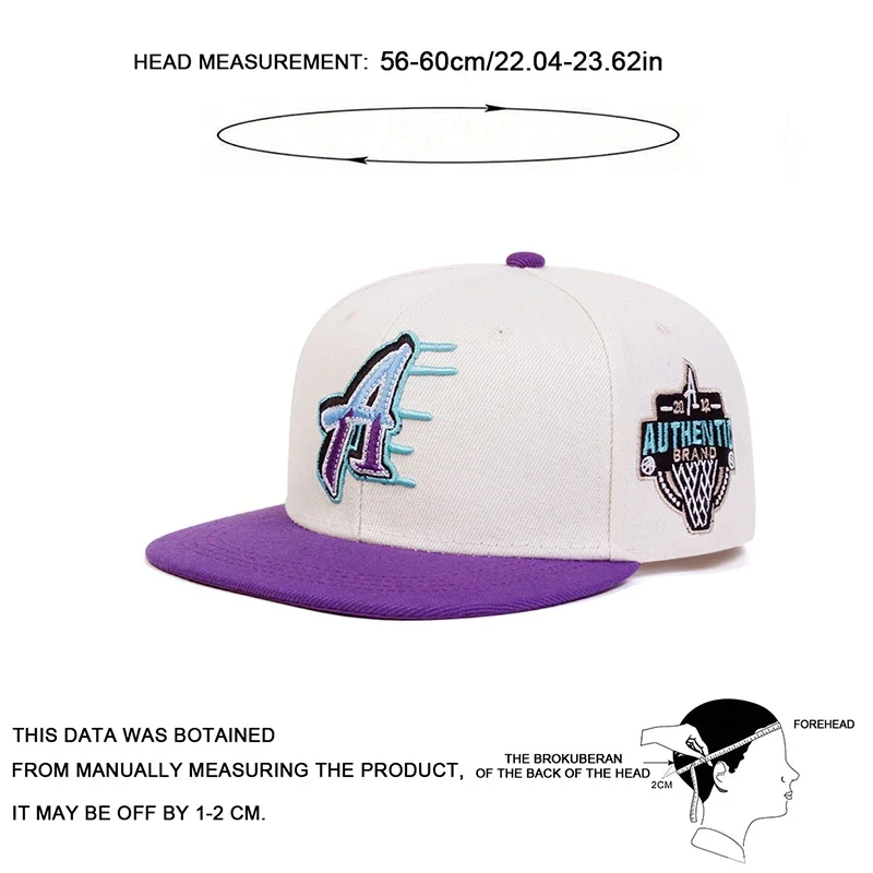 Cappelli hip-hop unisex con ricamo a lettera A Cappelli da baseball snapback casual regolabili primavera autunno Cappello per protezione solare da esterno