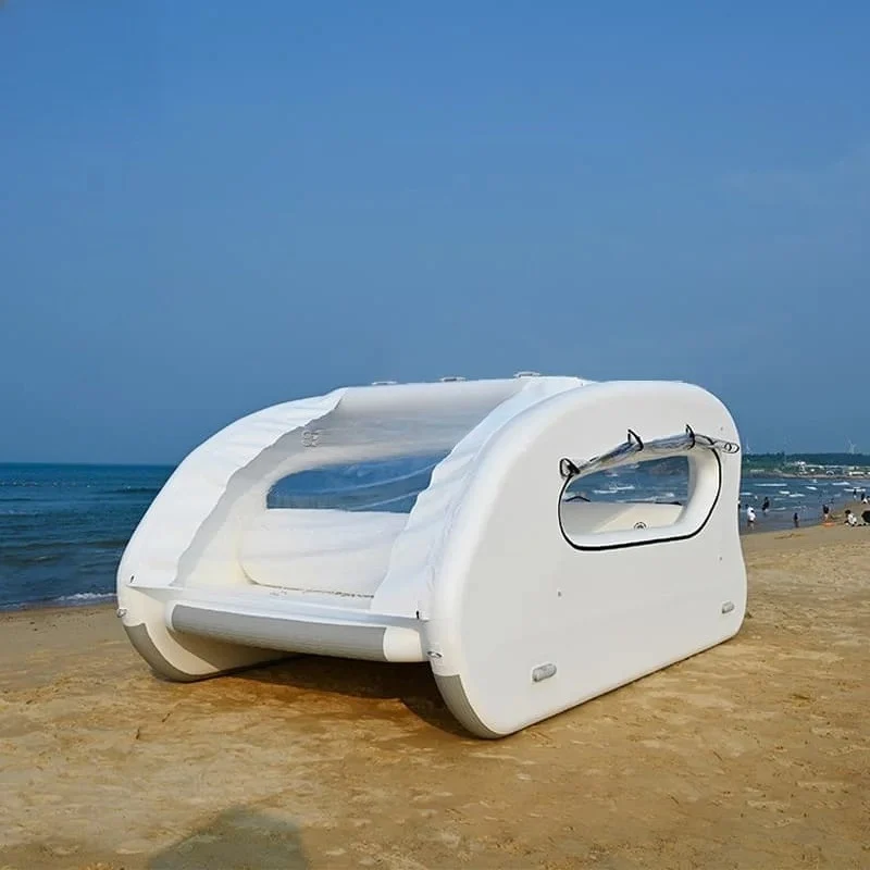 رائجة البيع 6-8 أشخاص نفخ جزيرة عائمة البحر حفلة نفخ يخت سميكة بولي كلوريد الفينيل الانجراف قارب كاتاماران قارب قابل للنفخ