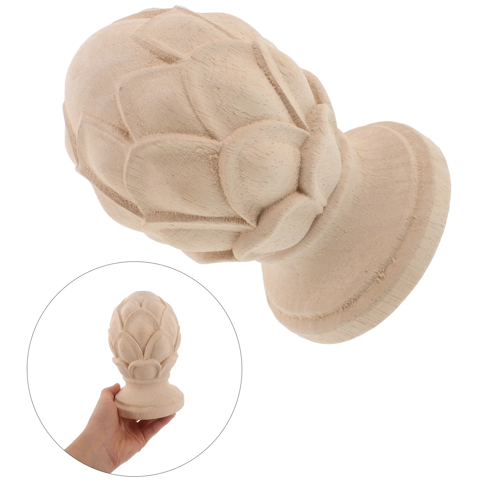 

Unfinished Wood Finials 10 X 15Cm Solid Hardwood Stair Railings Topper Garden Fence Finial Replacement Bed Post Cap Vintage Lamp