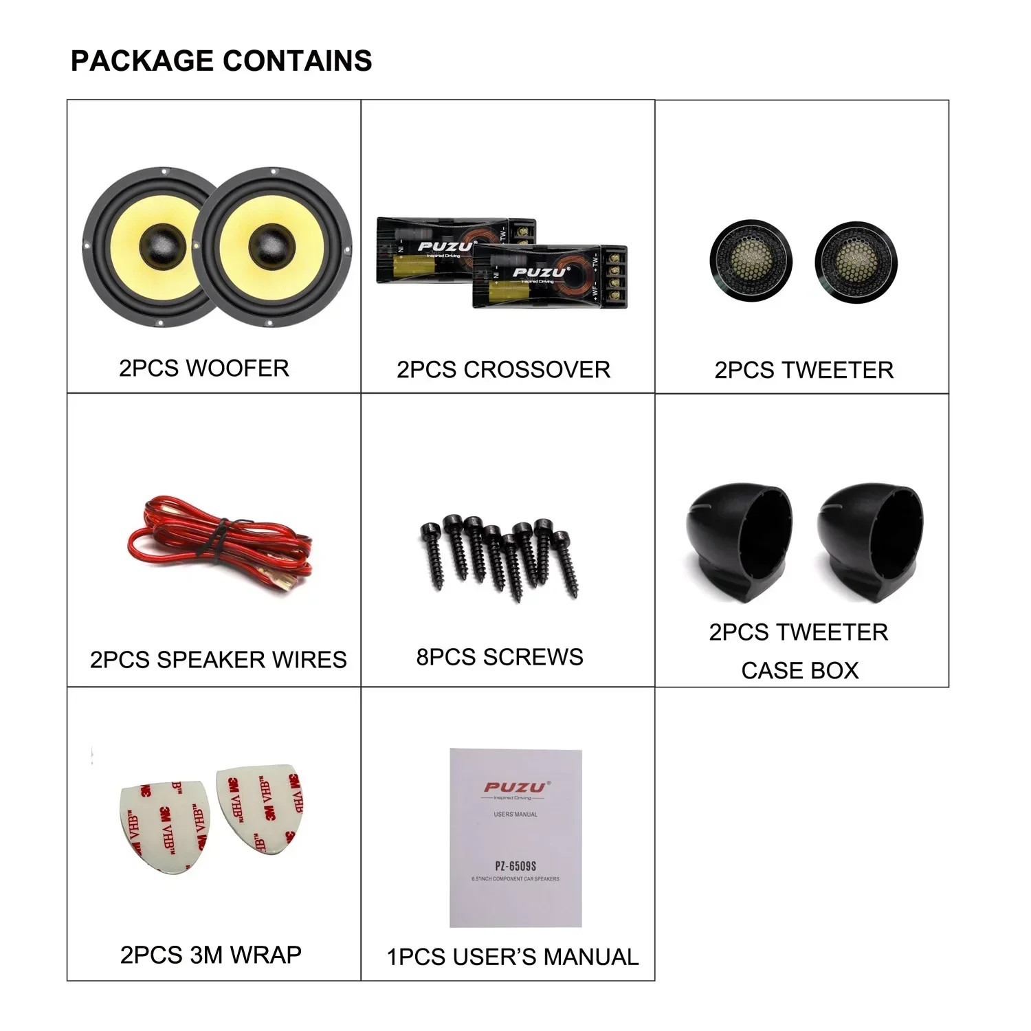 6.5-Inch glass fiber sound basin car audio, two-frequency set speaker 180W output power