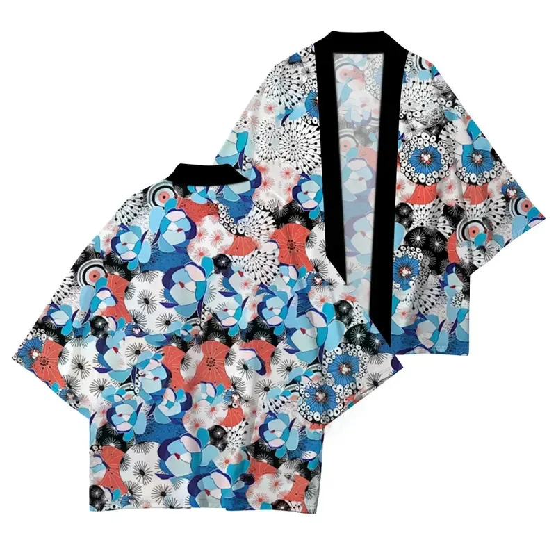 الملابس اليابانية التقليدية الصيف الجديدة الأشعة فوق البنفسجية حماية كيمونو جودة عالية عادية فضفاض كيمونو الوستارية نمط طباعة XXS-4XL