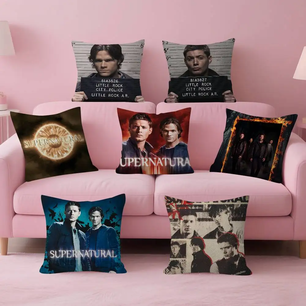 TV Series Supernatural Double-sided Printed pillow cover Short plush Suitable living rooms bedrooms sofas throw cushion cover