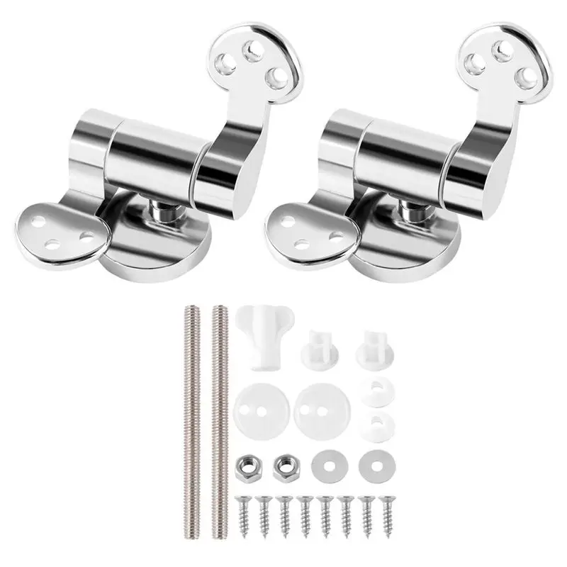 

AEE4-Toilet Seat Hinge 1Pair Replacement Stainless Steel Hinges For All Toilet Seat Cover Lid Soft Close Toilet Seat Fittings