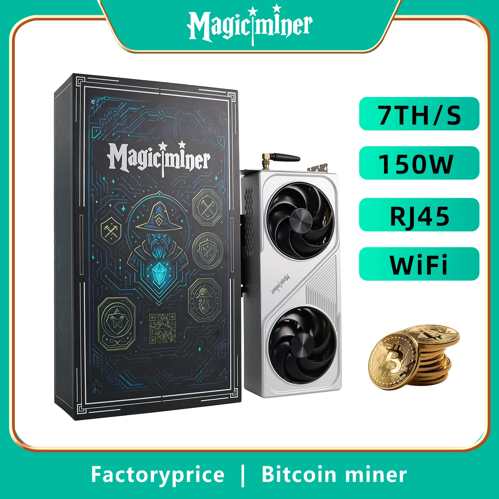 

MagicMiner BG01/BG02 4.5~7TH/s Bitcoin Miner Personal Solo Mining Rig Blockchain Lotto Machine with High Hashrate