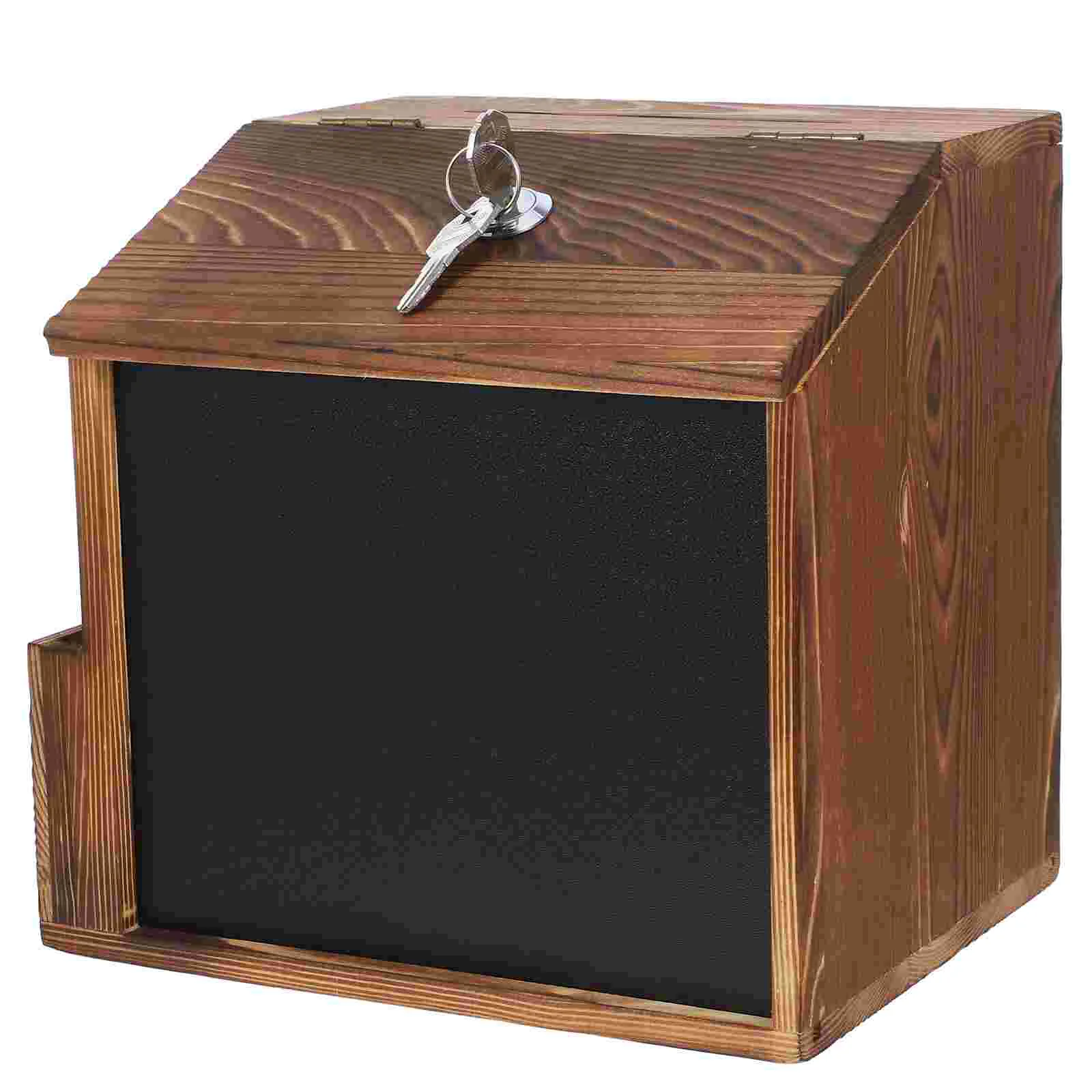 

Wall Mountable Donation Suggestion Box Wall Mountable Wood Comment Box Secure Locking Mailbox Usage Money Saving Comment Card