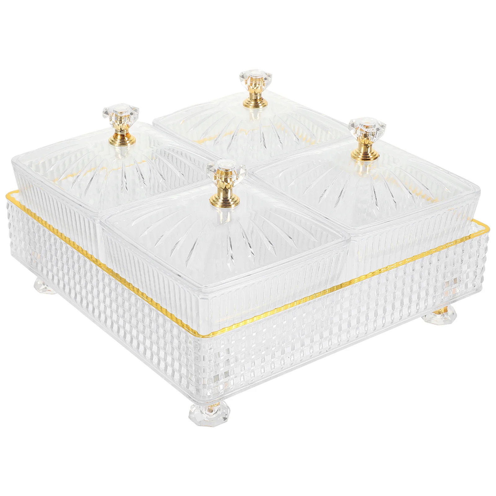 

1Set Snacks Plate Multipurpose Fruit Dish Divided Serving Tray Candy Nut Snack Bowl Food Storage Container Snacks Dish with Tray