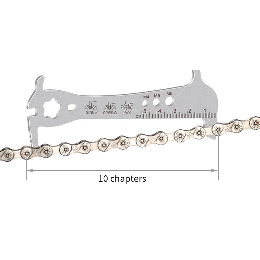 Chain Stretch Gauge Road Bike Chain Measuring Ruler Multi-function Tool 125MM*45MM Chain Caliper Measuring Layout Tools