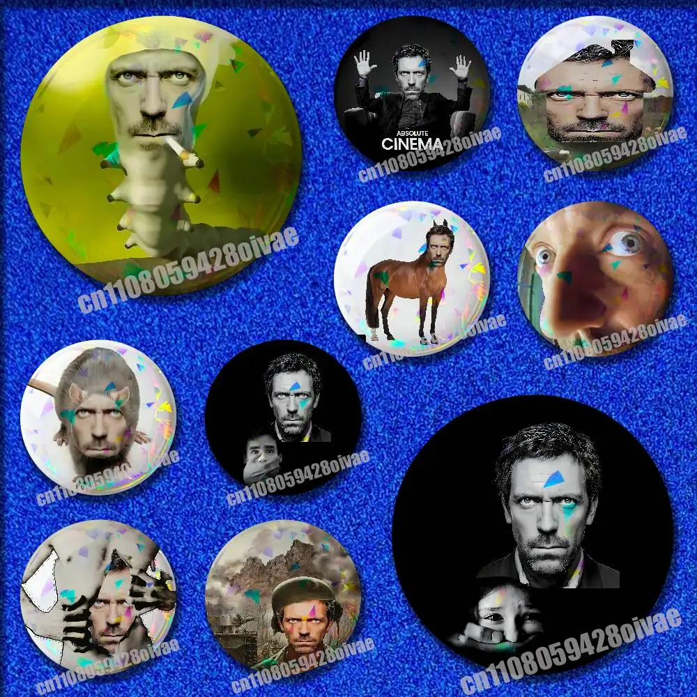 

Actor Comedian H-Hugh Laurie Insignia Badge Cover For Ornament 75mm 25mm 44mm Brooch Button Round Pins