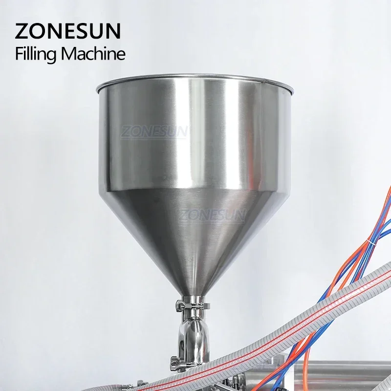 ZONESUN ZS-GTD2 Tabletop Pneumatic 2 Diving Heads Shampoo Shower Gel Laundry Detergent Soap Liquid Bottle Piston Filling Machine