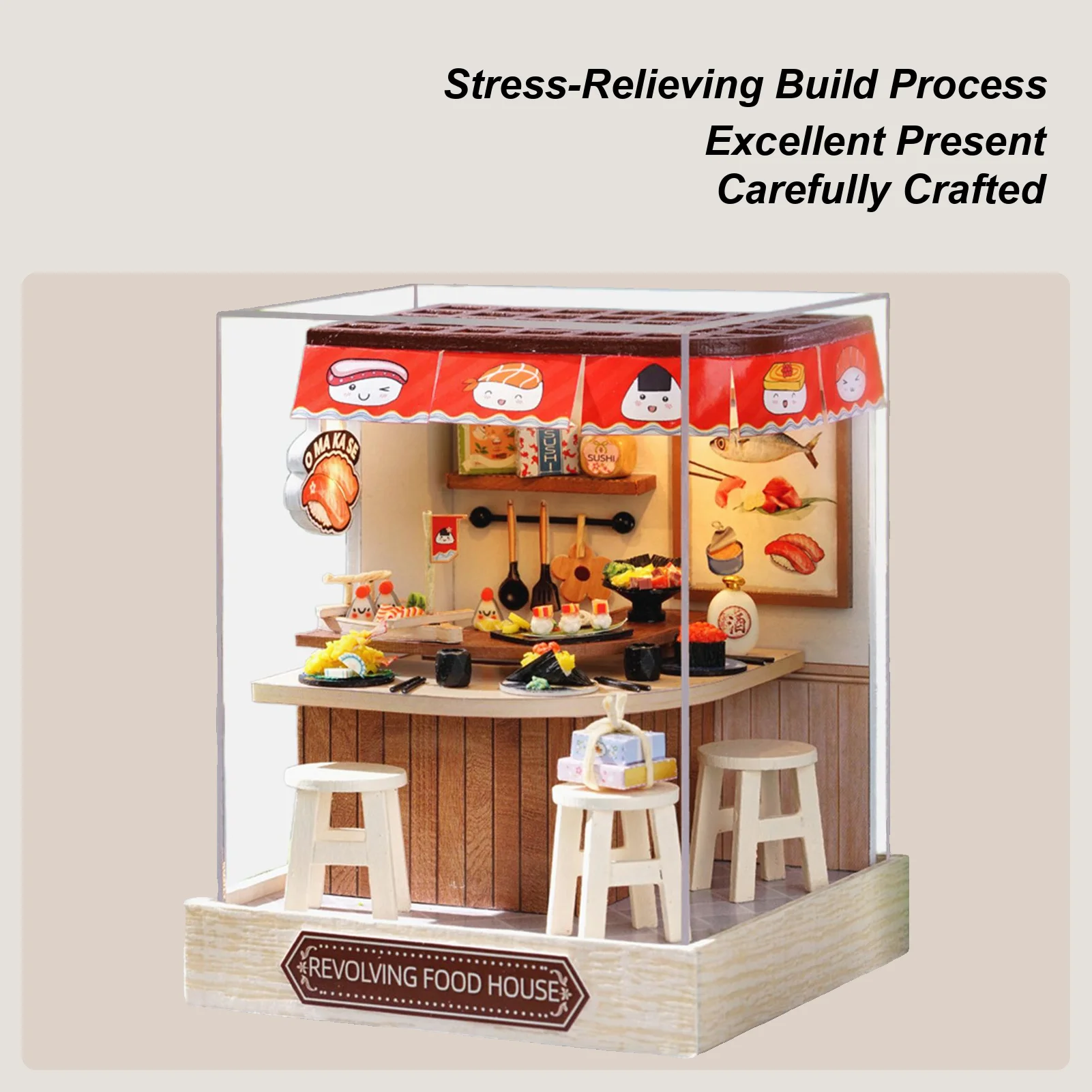 

Мини-домик, строительный комплект, миниатюрный домашний декор со светом, декоративный кукольный домик, набор инструментов для гостиной, спальни, кухни, офиса