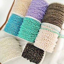 1 Meter/lot 4mm Crystal Glass Faceted Beaded Chain Wholesale for Jewelry Making DIY Handmade Necklace Bracelet Anklets Supplies