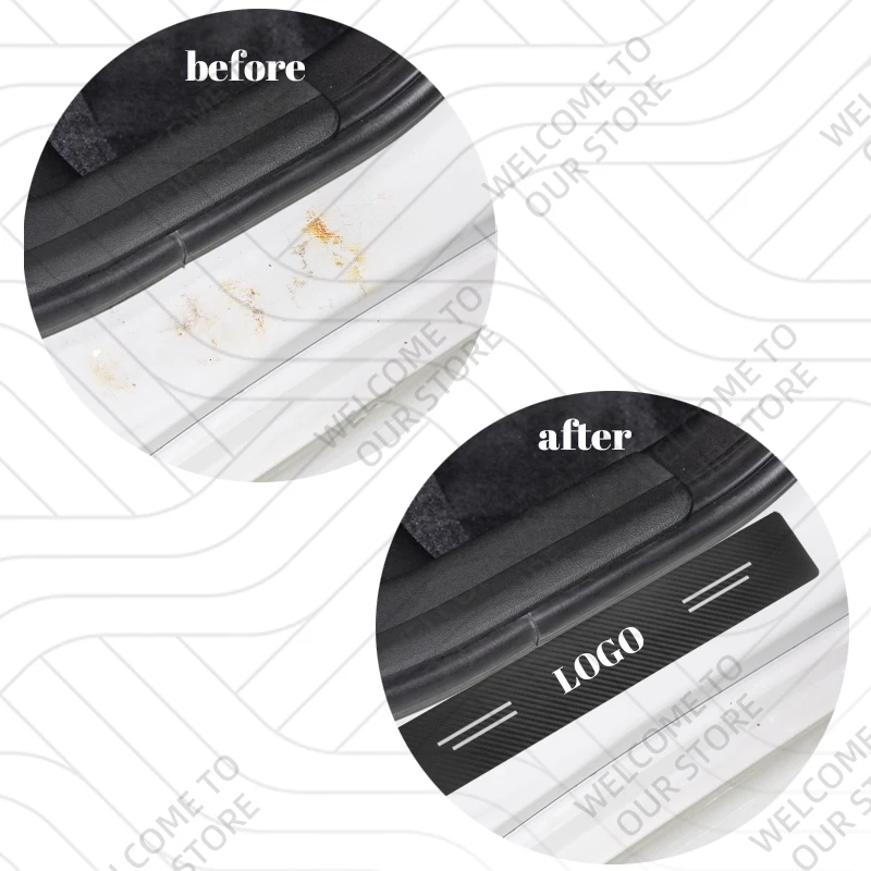 4/5PCS For GT LINE LOGO Sportage Sorento Optima Morning Ceed Rio Niro Forte Car Door Sill Stickers Trunk Anti-Scratch Decals view 4